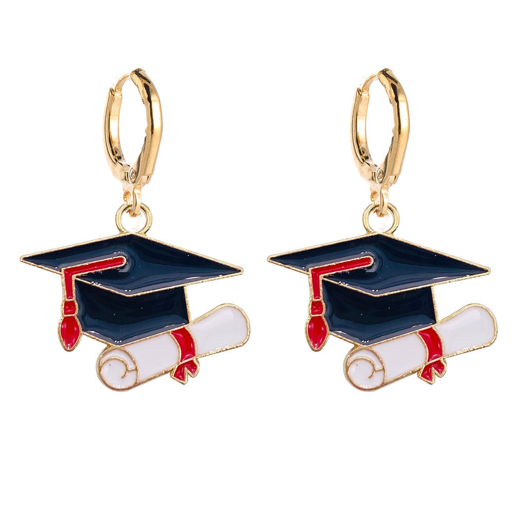 Venta al por mayor Pendientes de aleación de la temporada de graduación del día del maestro